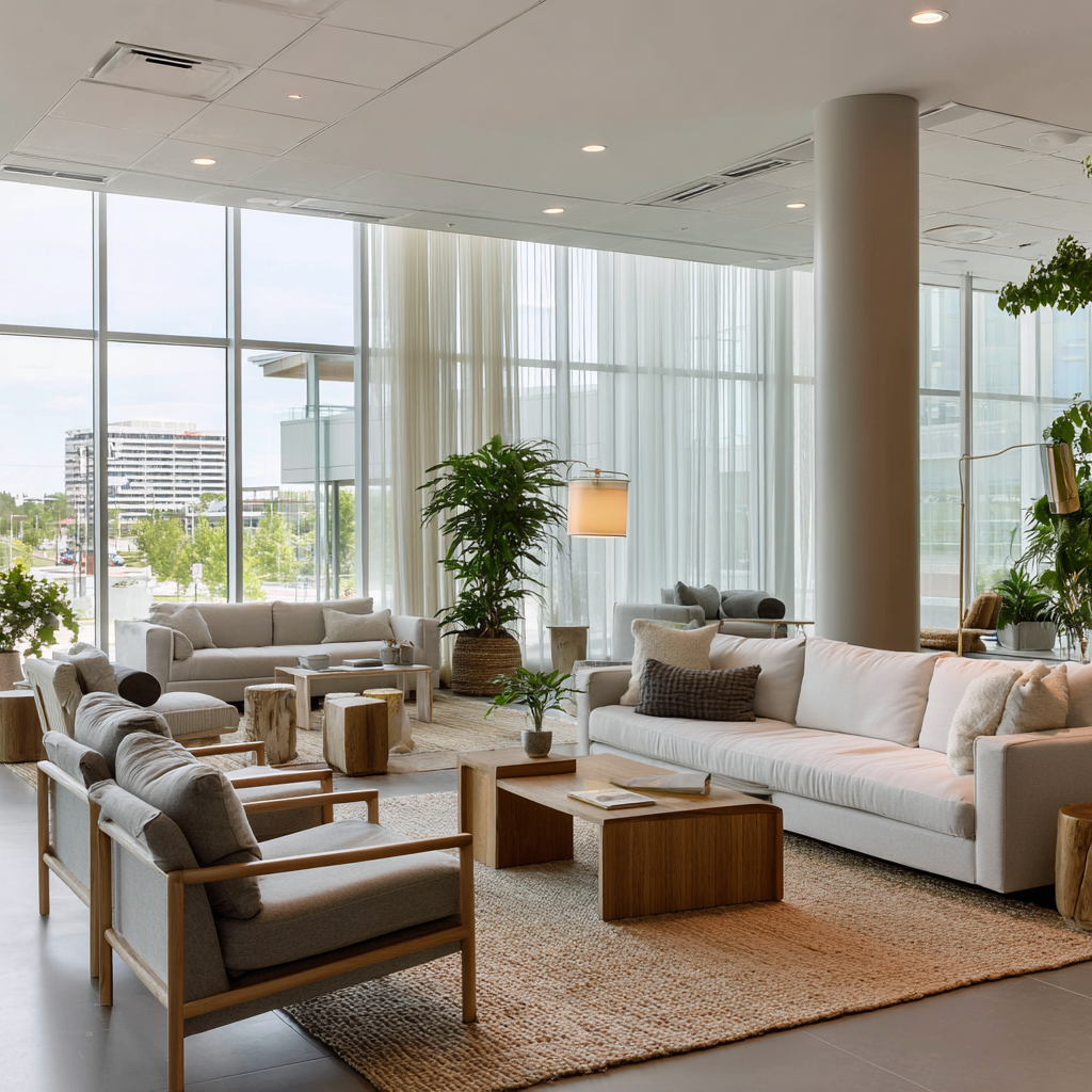 Serene outdoor spaces at Lighthouse Wellness campus